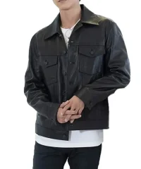 hanklin-black-leather-trucker-jacket