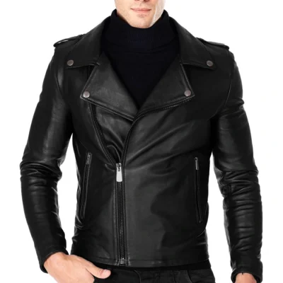 leon-men-black-biker-jacket