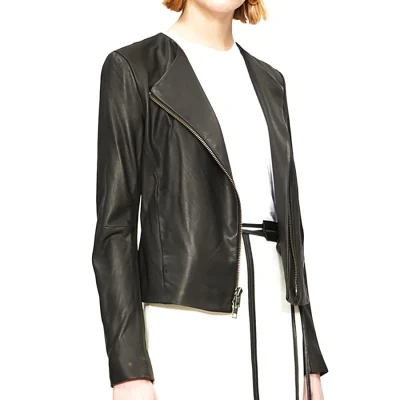women-collarless-faux-leather-jacket