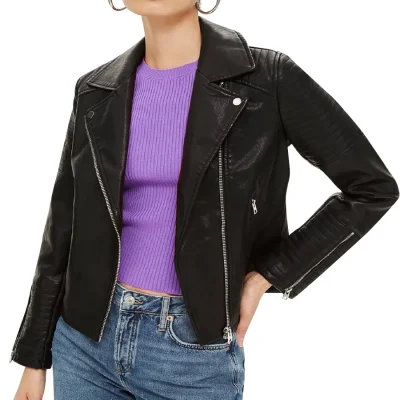 women-lapel-collar-biker-leather-jacket