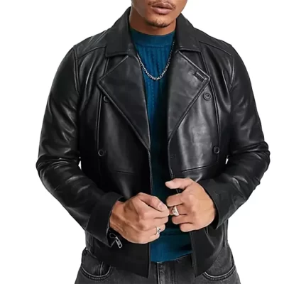 button-fastening-leather-jacket