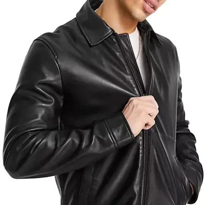 men-shirt-collar-leather-jacket
