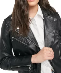 Women Black Biker Leather Jacket