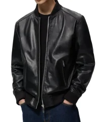 men-rib-collar-bomber-leather-jacket