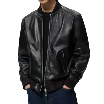 men-rib-collar-bomber-leather-jacket