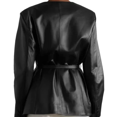 v-neck-black-leather-jacket